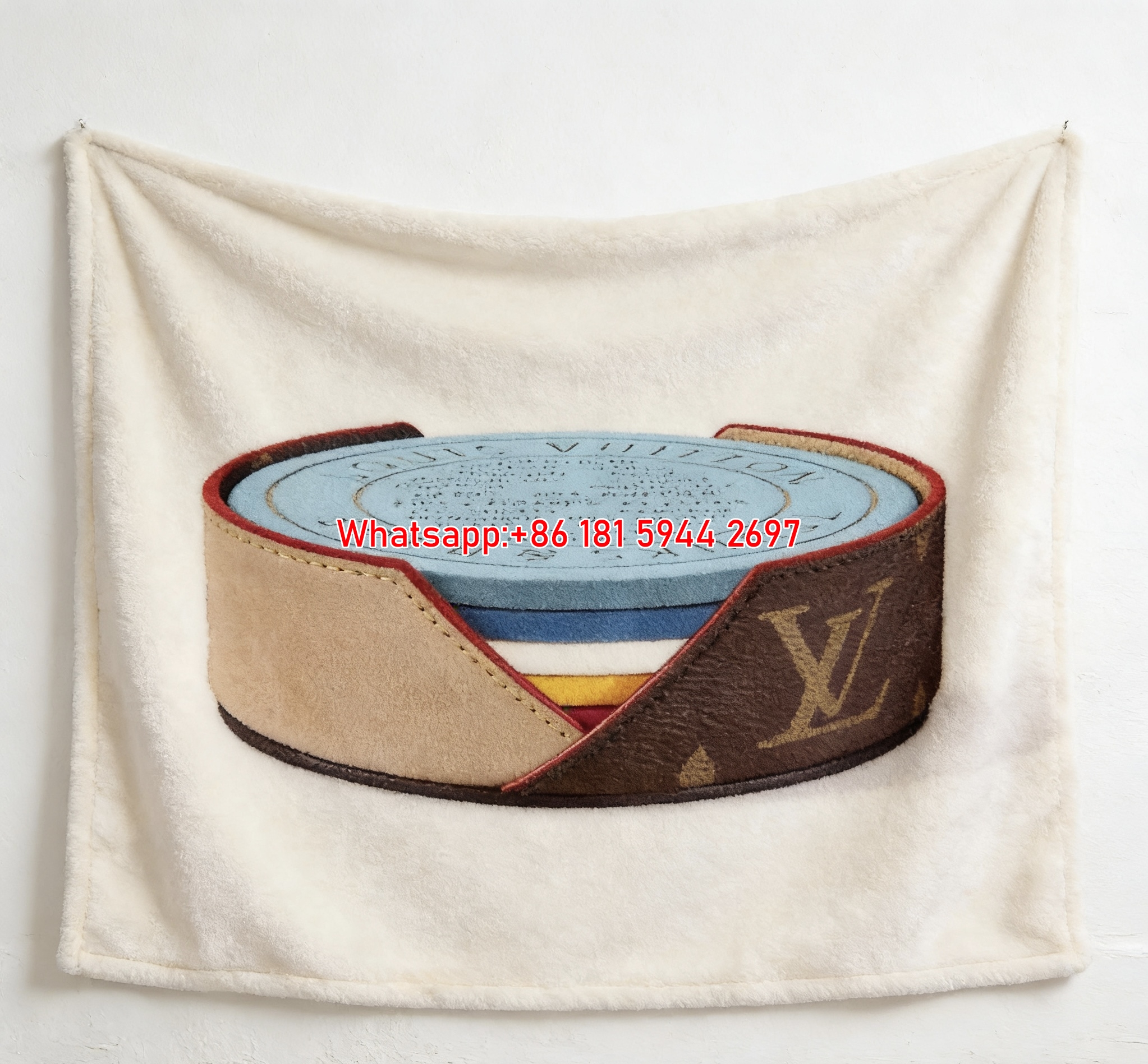 Luxury LV Monogram Coaster Set Flannel Sofa Throw Blanket 480